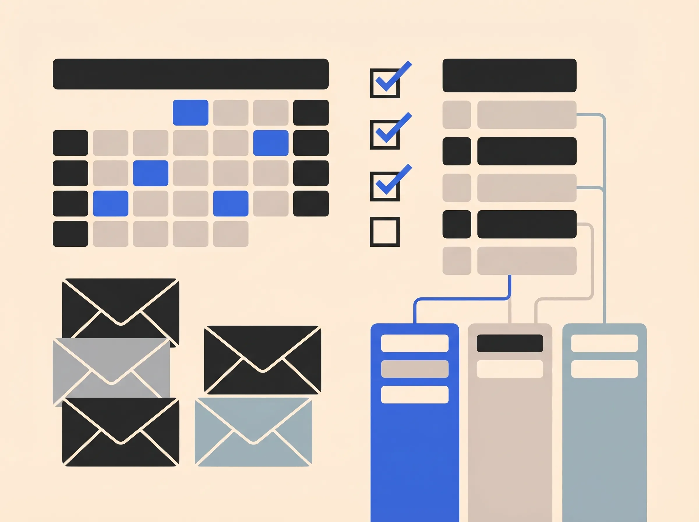 Calendar, tasks, and email being orchestrated